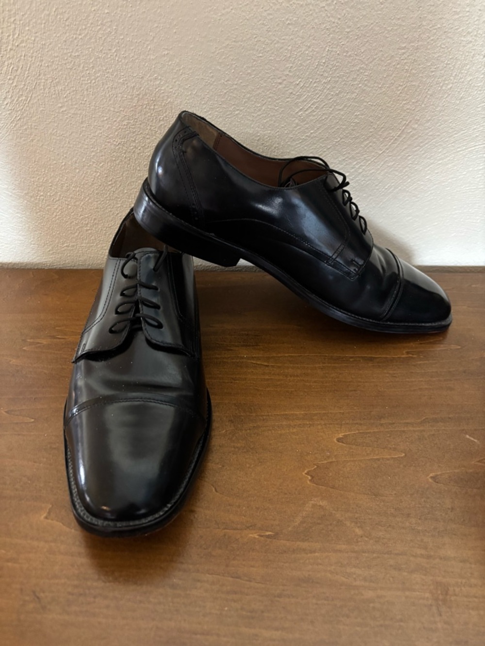 GENTLEMAN’S Classic Black Leather Men's Dress Shoes - Nunn-Bush 13M
